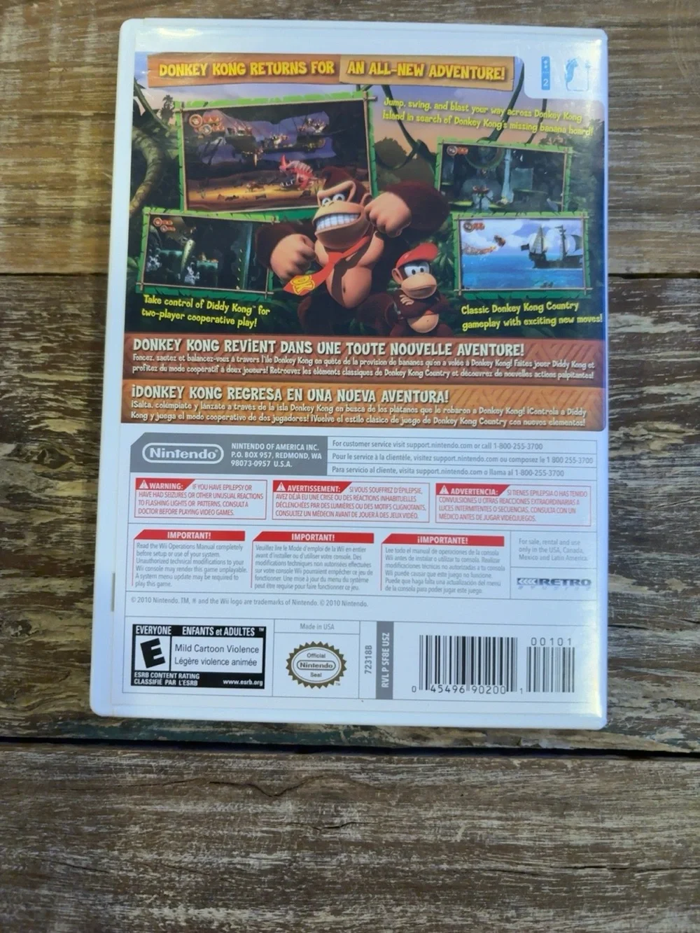 Donkey Kong Country Returns Nintendo Wii Tested Working Disc + Case